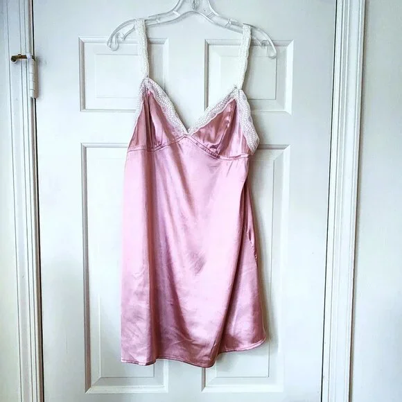 Cozy Rozy Dusty Rose color Slip Dress Chemise Pajama Nighty Sz L (8-10) Silky - Picture 1 of 10